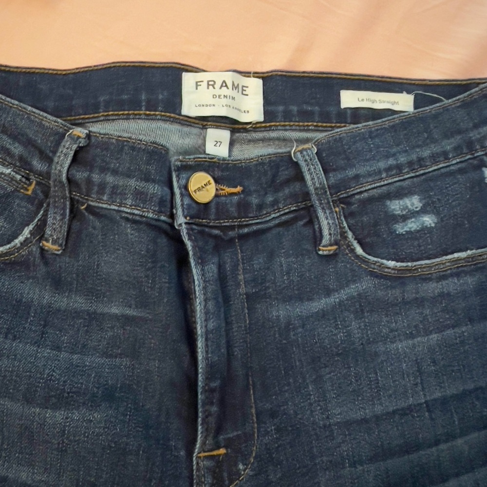 Frame Denim women’s Dark Blue Slim Straight Jeans